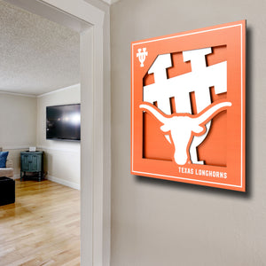 Texas Longhorns 3D Logo Series Wall Art - 12"x12"