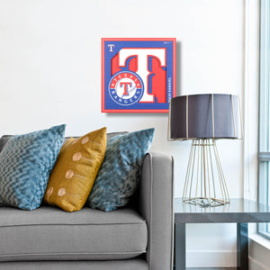 Texas Rangers 3D Logo Series Wall Art - 12"x12"