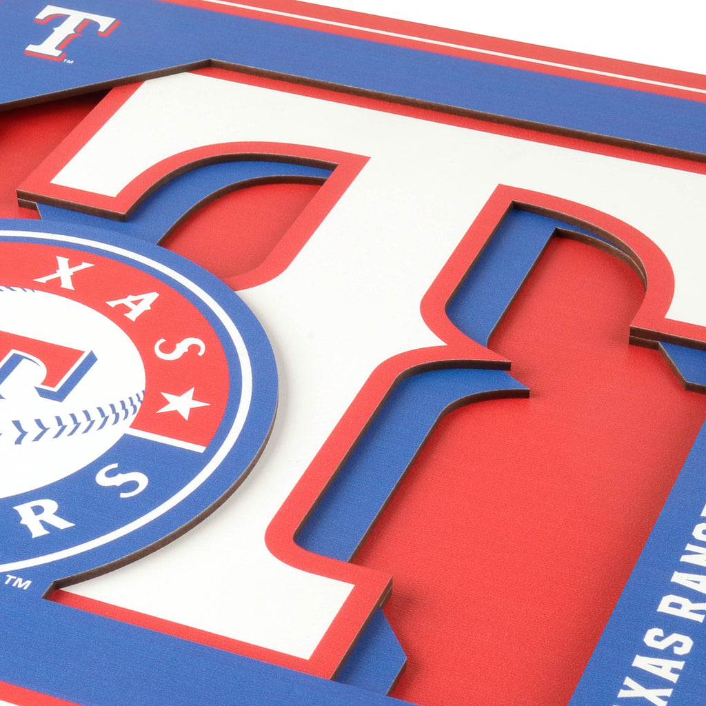 Texas Rangers 3D Logo Series Wall Art - 12