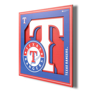 Texas Rangers 3D Logo Series Wall Art - 12"x12"