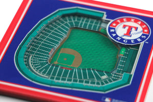 Texas Rangers 3D StadiumViews Coaster Set