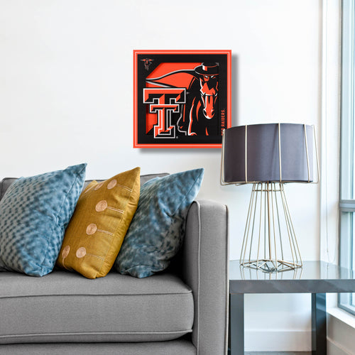 Texas Tech Red Raiders 3D Logo Series Wall Art - 12