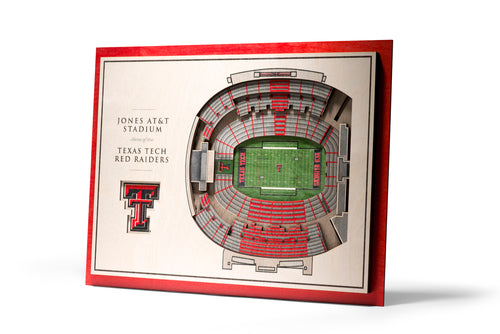 texas tech red raiders jones at&t stadium 3d stadiumview wall art