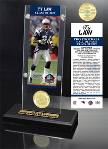 Ty Law New England Patriots Hall Of Fame 2019 Bronze Coin Acrylic Desk Top