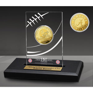 Alabama Crimson Tide 18-Time National Champions Gold Coin In Acrylic Display