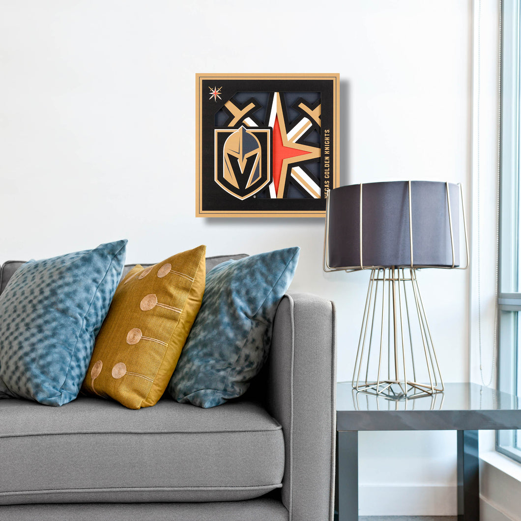 Vegas Golden Knights 3D Logo Series Wall Art - 12