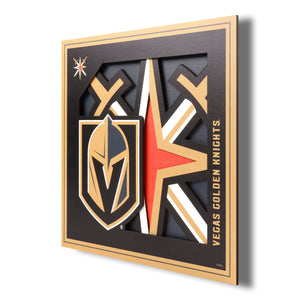 Vegas Golden Knights 3D Logo Series Wall Art - 12"x12"
