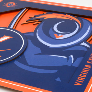 Virginia Cavaliers 3D Logo Series Wall Art - 12"x12"