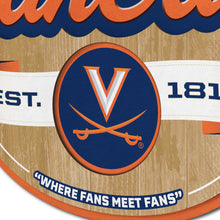 Virginia Cavaliers 3D Fan Cave Wood Sign