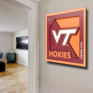 Virginia Tech Hokies 3D Logo Series Wall Art - 12"x12"