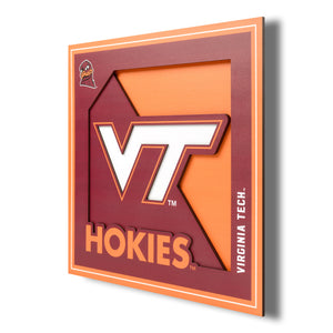 Virginia Tech Hokies 3D Logo Series Wall Art - 12"x12"