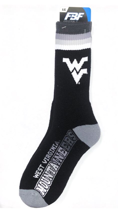 West Virginia Mountaineers Platinum Deuce Socks - Large