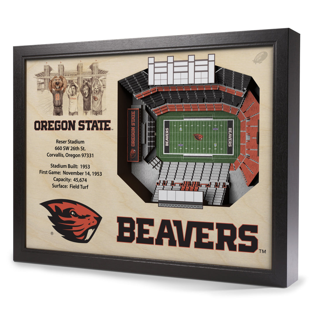 oregon state beavers reser stadium 3d stadiumview wall art