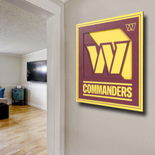 Washington Commanders 3D Logo Series Wall Art - 12"x12"