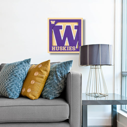Washington Huskies 3D Logo Series Wall Art - 12
