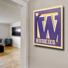 Washington Huskies 3D Logo Series Wall Art - 12"x12"