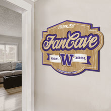 Washington Huskies 3D Fan Cave Wood Sign