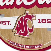 Washington State Cougars 3D Fan Cave Wood Sign