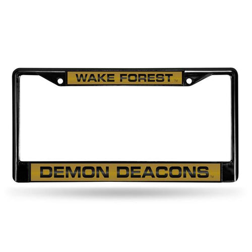 Wake Forest Demon Deacons Black Laser Chrome License Plate Frame