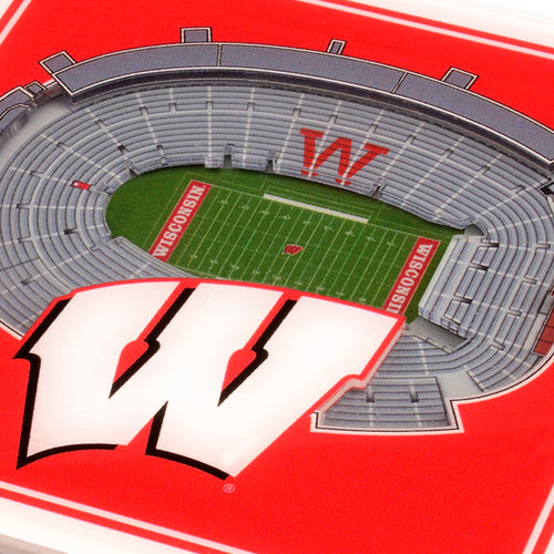 Wisconsin Badgers 3D StadiumViews Coaster Set
