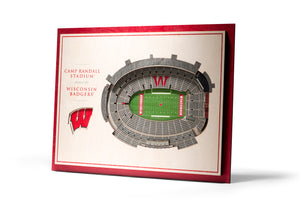 Wisconsin Badgers Football 5 Layer 3D Stadiumview Wall Art