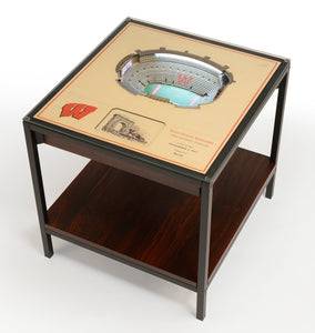 Wisconsin Badgers 25 Layer Lighted StadiumView End Table