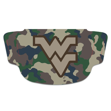 West Virginia Mountaineers Camo Fan Mask Adult Face Covering
