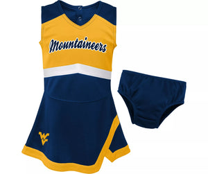 West Virginia Mountaineers Blue Cheer Captain 2-Piece Jumper Dress, WVU Cheer Dress 24 Months West Virginia Mountaineers Blue Cheer Captain 2-Piece Jumper Dress, WVU Cheer Dress 24 Months