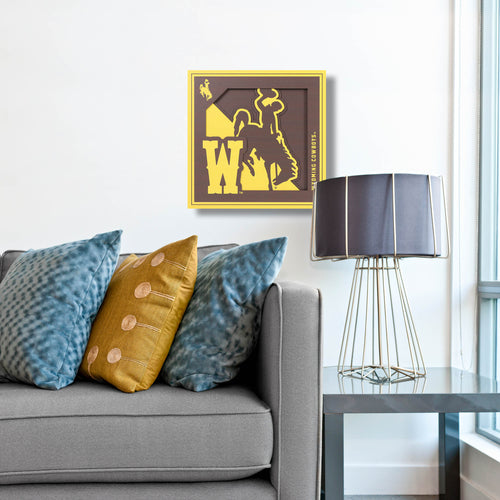 Wyoming Cowboys 3D Logo Series Wall Art - 12